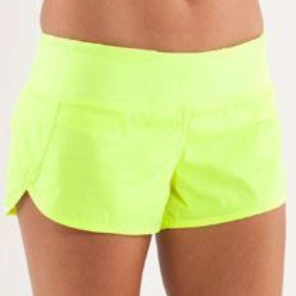 Ivivva neon yellow speed up shorts